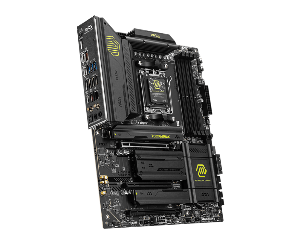 لوحة أم MSI MAG X870 Tomahawk للألعاب اللاسلكية (معالجات AMD Ryzen 9000/8000/7000 - AM5 - DDR5 - PCIe 5.0 - M.2 Gen5 - SATA 6Gb/s - USB 40Gbps - HDMI/DP - Wi-Fi 7 - Bluetooth 5.4 - 5Gbps LAN - ATX)