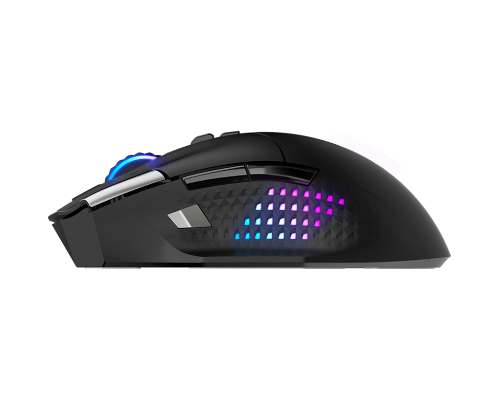 MSI VERSA PRO Wireless Gaming Mouse — Tri-Mode Connectivity (2.4G / Bluetooth / USB), 26000 DPI Optical Sensor, 1000Hz Polling Rate, RGB Lighting, 15 Programmable Buttons, Ergonomic Design