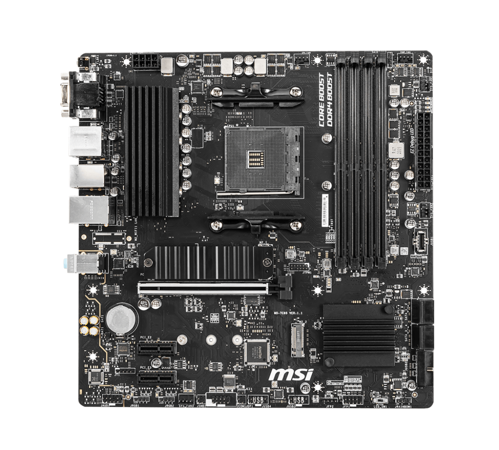 لوحة أم MSI B550M PRO-VDH Micro-ATX - AM4، DDR4‑4400+ OC، PCIe 4.0 x16، 2× M.2 (64 جيجابت في الثانية)، 1 GbE LAN، USB 3.2 الجيل الأول، HDMI، DisplayPort