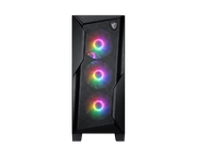 MSI MAG FORGE 130A AIRFLOW Mid-Tower PC Case — High-Airflow Mesh Front, Tempered Glass Side Panel, 4 Pre-Installed Auto-RGB Fans, USB 5Gbps Front I/O, Supports ATX/Micro-ATX/Mini-ITX