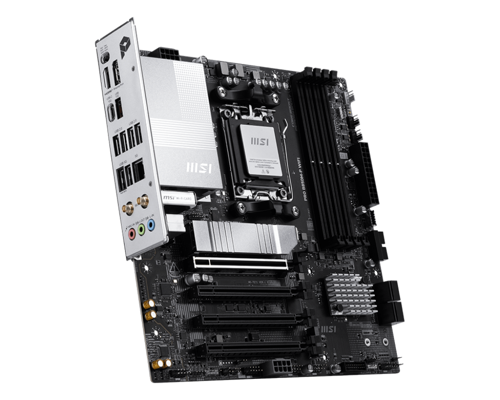 MSI PRO B850M-P WIFI Micro-ATX Motherboard – AM5, DDR5‑8200+ OC, PCIe 5.0 x16, 3× M.2 (1× Gen5), 5 GbE LAN, Wi‑Fi 7, USB4, HDMI 2.1