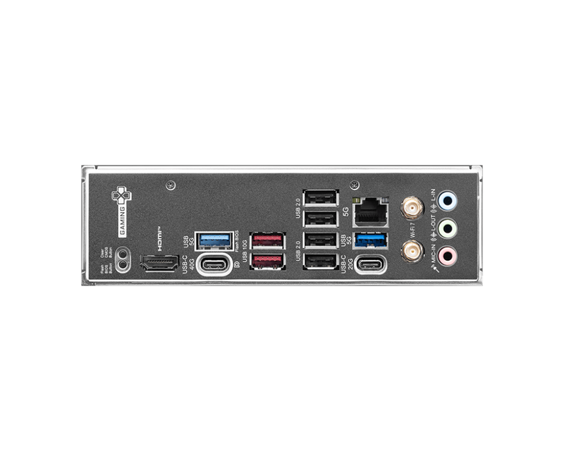 لوحة أم MSI X870 GAMING PLUS WIFI - ATX - تدعم معالجات AMD Ryzen 9000/8000 / 7000 - AM5-60A SPS VRM - DDR5 Memory Boost 8200+ MT/s (OC) - PCIe 5.0 x16 و4.0 x16 - M.2 Gen5 - Wi-Fi 7 - شبكة LAN 5G