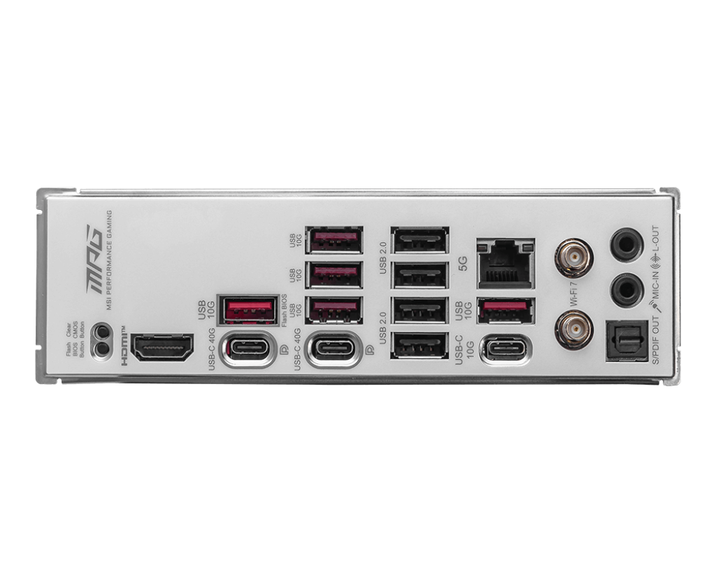 لوحة أم MSI MPG X870E EDGE TI WIFI ATX - AM5، AMD X870E، DDR5‑8400+ OC، PCIe 5.0 x16، 4 منافذ M.2 Gen5، Wi‑Fi 7، شبكة LAN 5G، USB4 بسرعة 40 جيجابت في الثانية، Realtek ALC4080