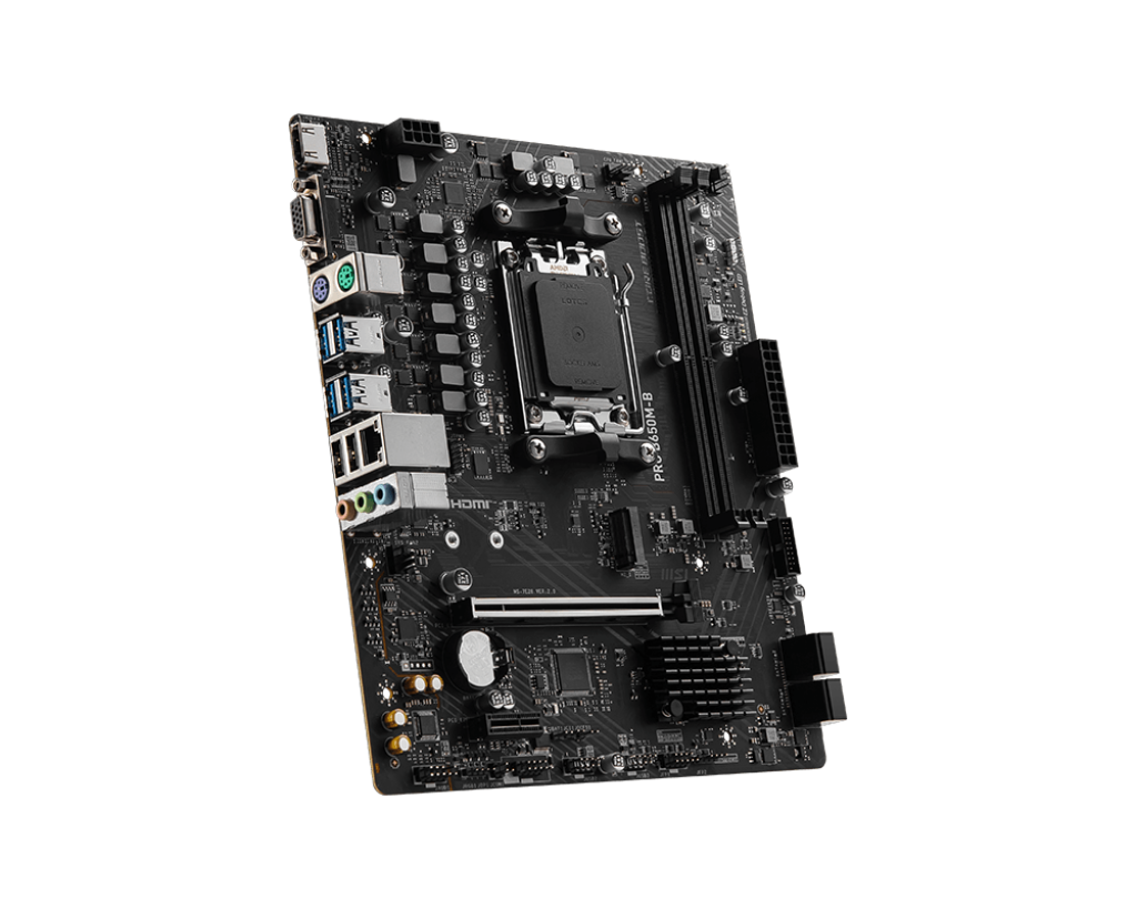 MSI PRO B650M-B – AM5 Micro-ATX Motherboard, Dual-DDR5 6800+MHz (OC), PCIe 4.0, 2.5G LAN, Realtek ALC897 Audio