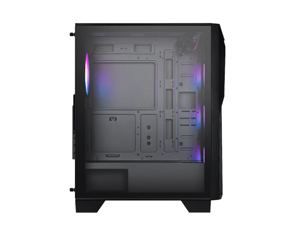 MSI MAG FORGE 130A AIRFLOW Mid-Tower PC Case — High-Airflow Mesh Front, Tempered Glass Side Panel, 4 Pre-Installed Auto-RGB Fans, USB 5Gbps Front I/O, Supports ATX/Micro-ATX/Mini-ITX