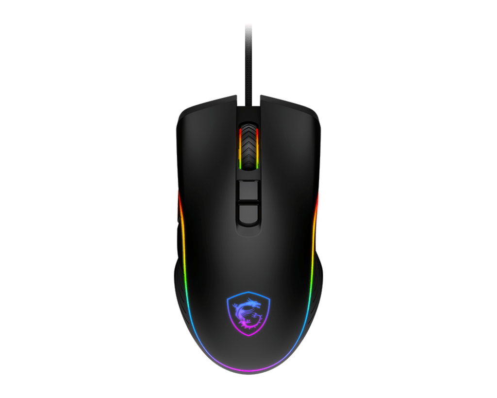 ماوس الألعاب MSI FORGE GM300 - 7200 نقطة في البوصة، إضاءة RGB، 7 أزرار، تصميم متماثل، متانة تصل إلى 10 ملايين نقرة