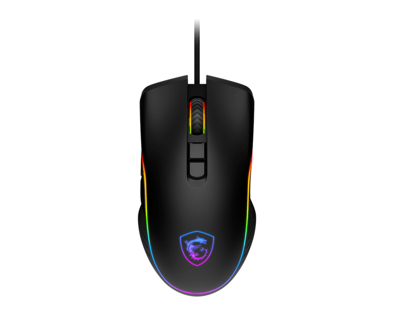 MSI FORGE GM300 Gaming Mouse – 7200 DPI, RGB Lighting, 7 Buttons, Symmetrical Design, 10M Click Durability