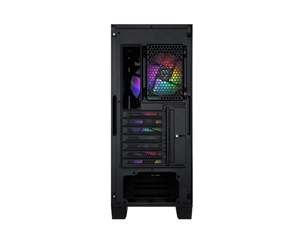 MSI MAG FORGE 130A AIRFLOW Mid-Tower PC Case — High-Airflow Mesh Front, Tempered Glass Side Panel, 4 Pre-Installed Auto-RGB Fans, USB 5Gbps Front I/O, Supports ATX/Micro-ATX/Mini-ITX