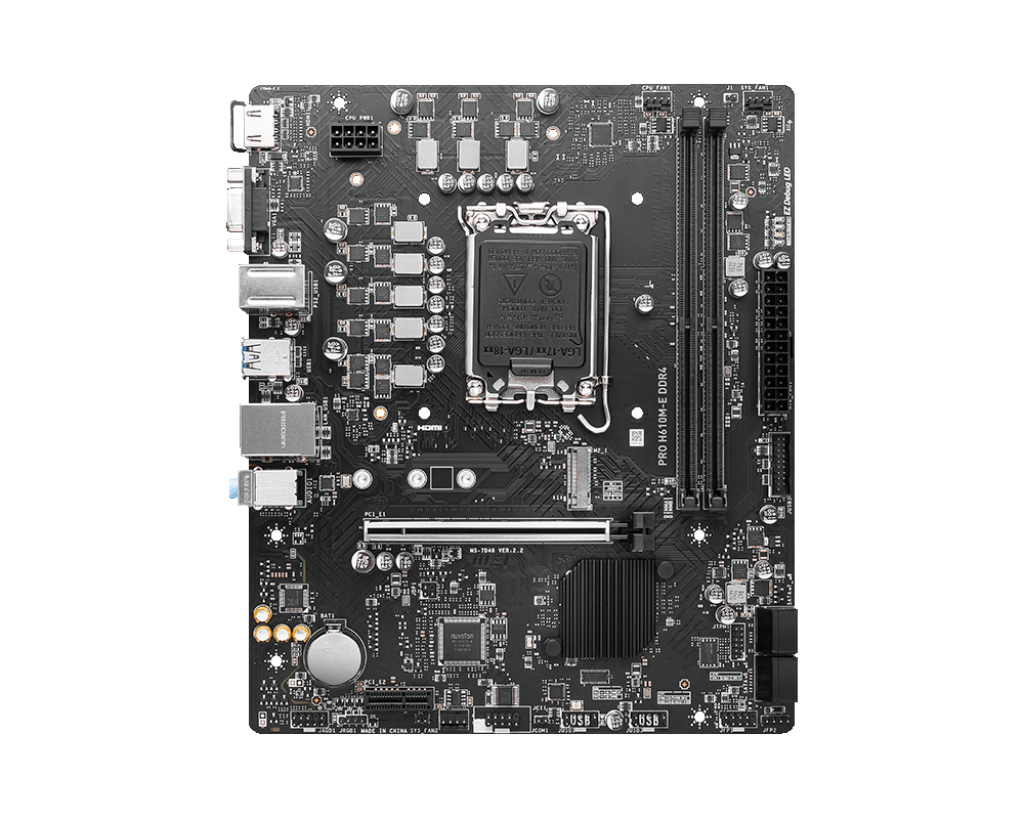 MSI PRO H610M‑E DDR4 Micro‑ATX Motherboard – Intel H610, LGA 1700, DDR4‑3200, PCIe 4.0 x16 & Gen3 M.2, HDMI 4K, Realtek 1 Gb LAN, Audio Boost