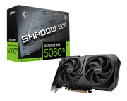 بطاقة رسومات MSI GeForce RTX 5060 Ti 8G SHADOW 2X OC PLUS - NVIDIA Blackwell، ذاكرة GDDR7 سعة 8 جيجابايت، 4608 نواة CUDA، سرعة 2617 ميجاهرتز، منفذ HDMI 2.1b، منفذ DisplayPort 2.1b، منفذ PCIe 5.0