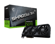 MSI GeForce RTX 5070 12 GB SHADOW 3X OC – NVIDIA Blackwell, 6144 CUDA Cores, 2557 MHz Boost, 28 Gbps GDDR7, PCIe 5.0, Triple-Fan Cooling
