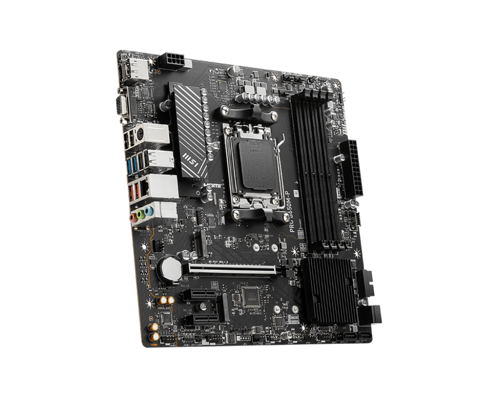 MSI PRO B650M‑P mATX Motherboard – AMD B650, AM5, DDR5‑7200 OC, PCIe 4.0, Dual M.2 Gen4, HDMI/DP/VGA, USB‑C, 2.5 Gb LAN, ALC897 Audio
