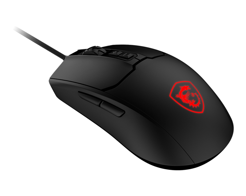 ماوس الألعاب MSI FORGE GM100 - 6400 نقطة في البوصة، 6 أوضاع RGB، 7 أزرار، تصميم متماثل، متانة تصل إلى 10 ملايين نقرة