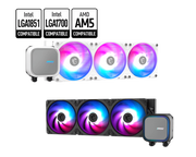 مبرد سائل MSI MAG CORELIQUID A13 360 AIO - مشعاع 360 مم، ARGB، مراوح CycloBlade، قاعدة نحاسية، يدعم LGA1700/AM5