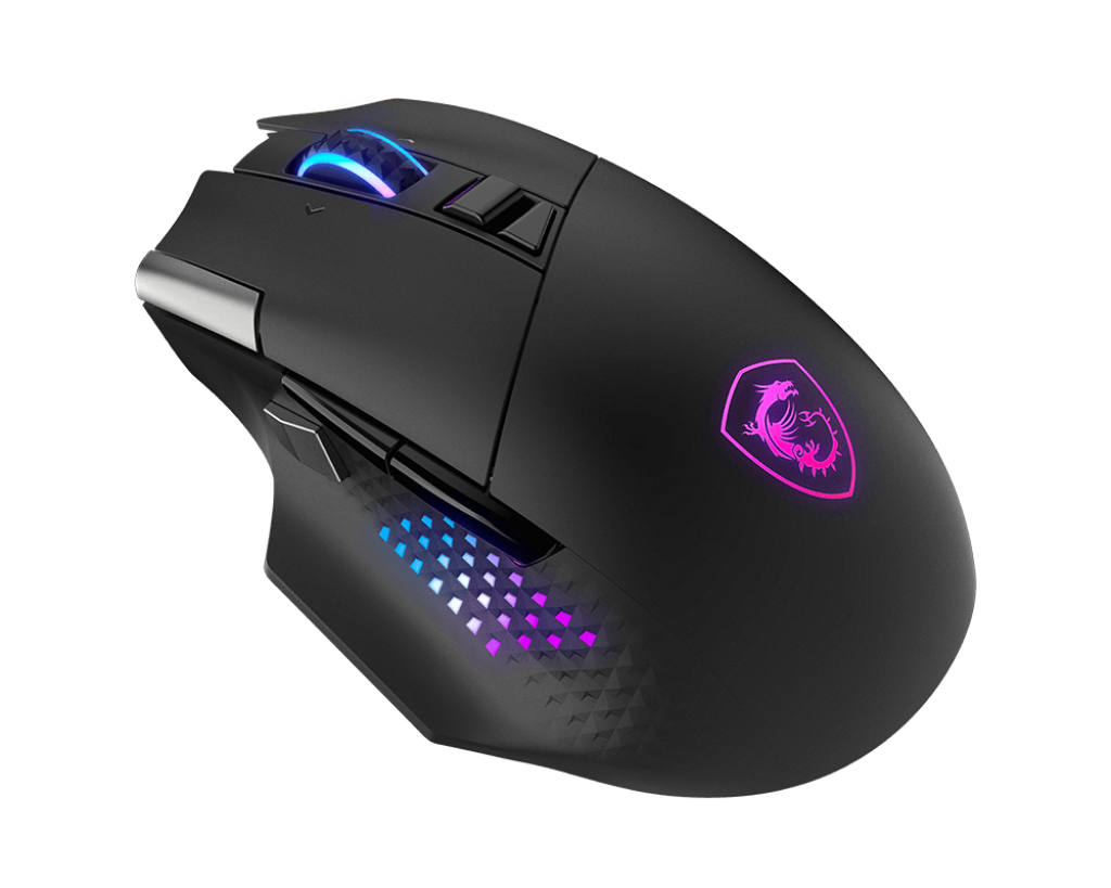 MSI VERSA PRO Wireless Gaming Mouse — Tri-Mode Connectivity (2.4G / Bluetooth / USB), 26000 DPI Optical Sensor, 1000Hz Polling Rate, RGB Lighting, 15 Programmable Buttons, Ergonomic Design