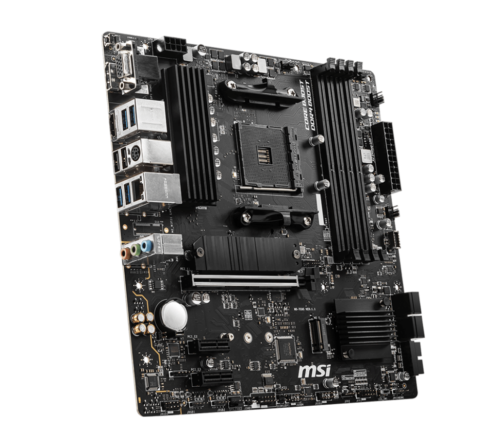 MSI B550M PRO-VDH Micro-ATX Motherboard – AM4, DDR4‑4400+ OC, PCIe 4.0 x16, 2× M.2 (64 Gbps), 1 GbE LAN, USB 3.2 Gen 1, HDMI, DisplayPort