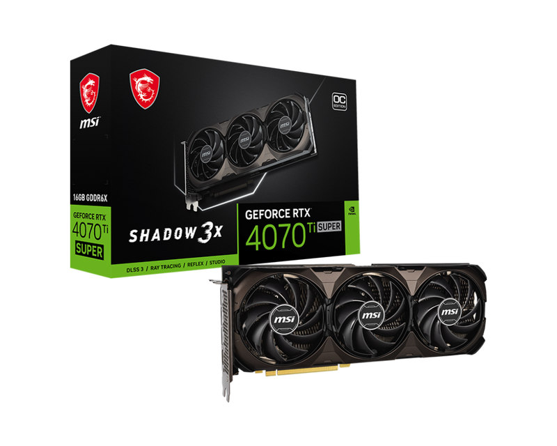 MSI GeForce RTX™ 4070 Ti SUPER 16G SHADOW 3X 16GB GDDR6X OC Edition PCI Express 4.0 ATX Video Card