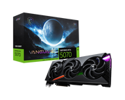 بطاقة رسومات MSI GeForce RTX 5070 VANGUARD SOC بسعة 12 جيجابايت - ذاكرة GDDR7 سعة 12 جيجابايت، PCIe 5.0، سرعة معالجة 28 جيجابايت في الثانية، 6144 نواة، سرعة معالجة 2655 ميجاهرتز، DLSS 4، منفذ DisplayPort 2.1b، منفذ HDMI 2.1b