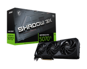 بطاقة الرسومات MSI GeForce RTX 5070 Ti SHADOW 3X OC - ذاكرة GDDR7 سعة 16 جيجابايت، و8960 نواة CUDA، ومروحة TORX 5.0، ومنفذ PCIe 5.0، وقوة 300 واط، ومنفذ DisplayPort ثلاثي + منفذ HDMI