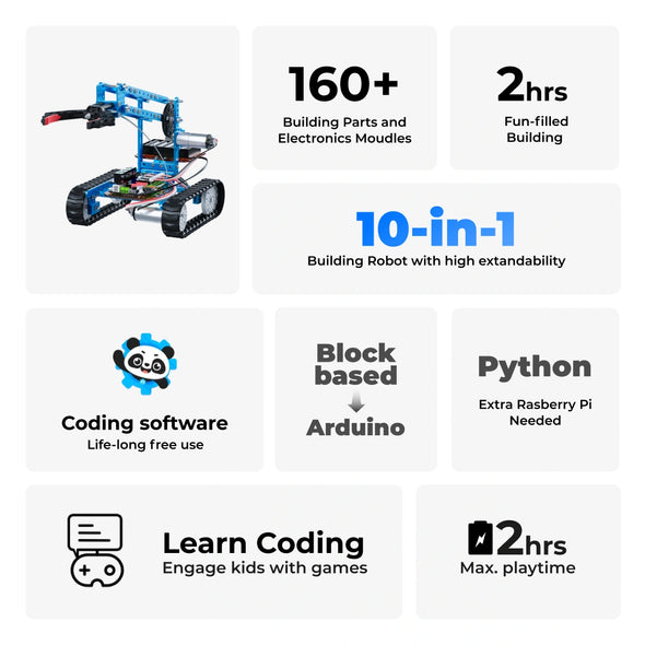 Makeblock mBot Ultimate 10-in-1 Robot Kit – Advanced STEM Learning with Arduino & Raspberry Pi Compatibility