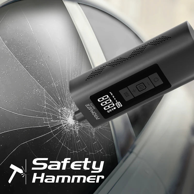 Promate Aerify 150 PSI Portable Air Compressor & Power Bank – 6,000 mAh Battery, 25 L/min Airflow, LED Light