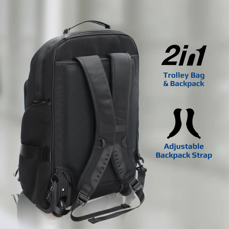 Promate CramPack-TR Multi-Functional 15.6” Laptop Trolley Bag with Large Multiple Compartments