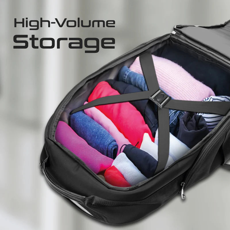 Promate CramPack-TR Multi-Functional 15.6” Laptop Trolley Bag with Large Multiple Compartments