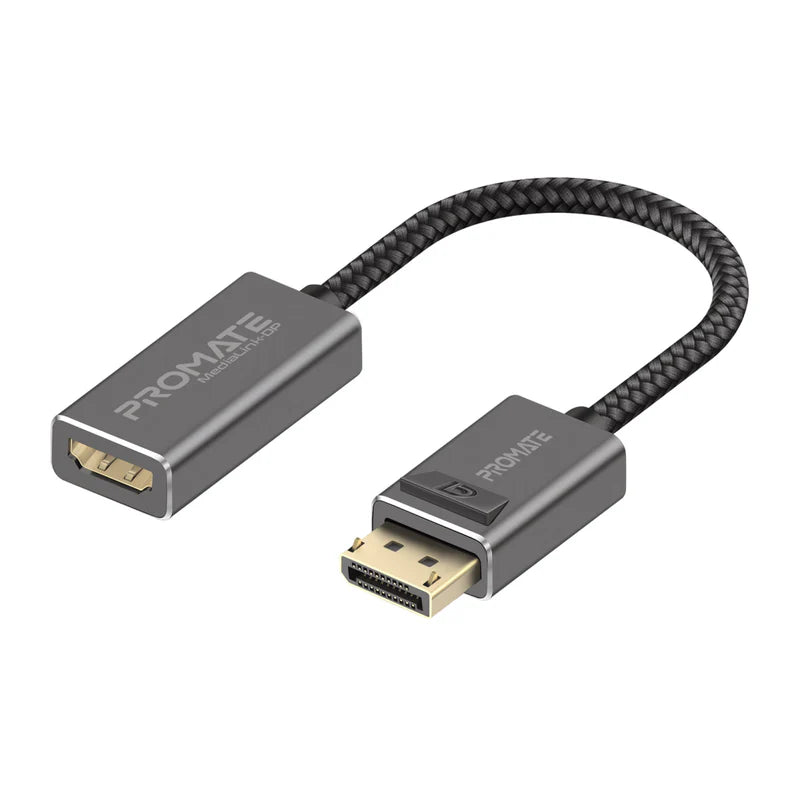 Promate MediaLink-DP DisplayPort to HDMI Adapter – 4K @ 60Hz, Plug & Play