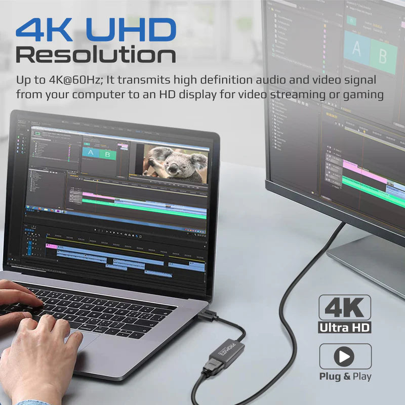 Promate 4K@60Hz High Definition DisplayPort to HDMI® Adapter