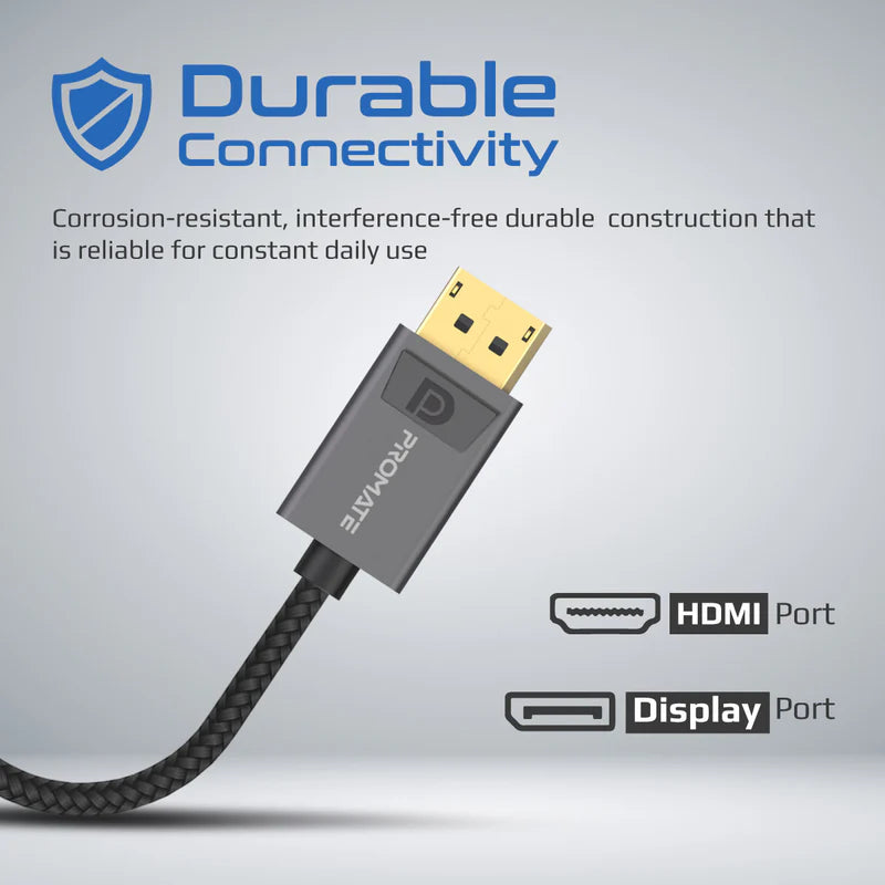Promate MediaLink-DP DisplayPort to HDMI Adapter – 4K @ 60Hz, Plug & Play