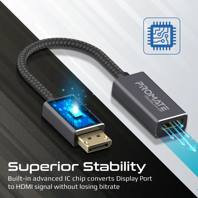 Promate 4K@60Hz High Definition DisplayPort to HDMI® Adapter