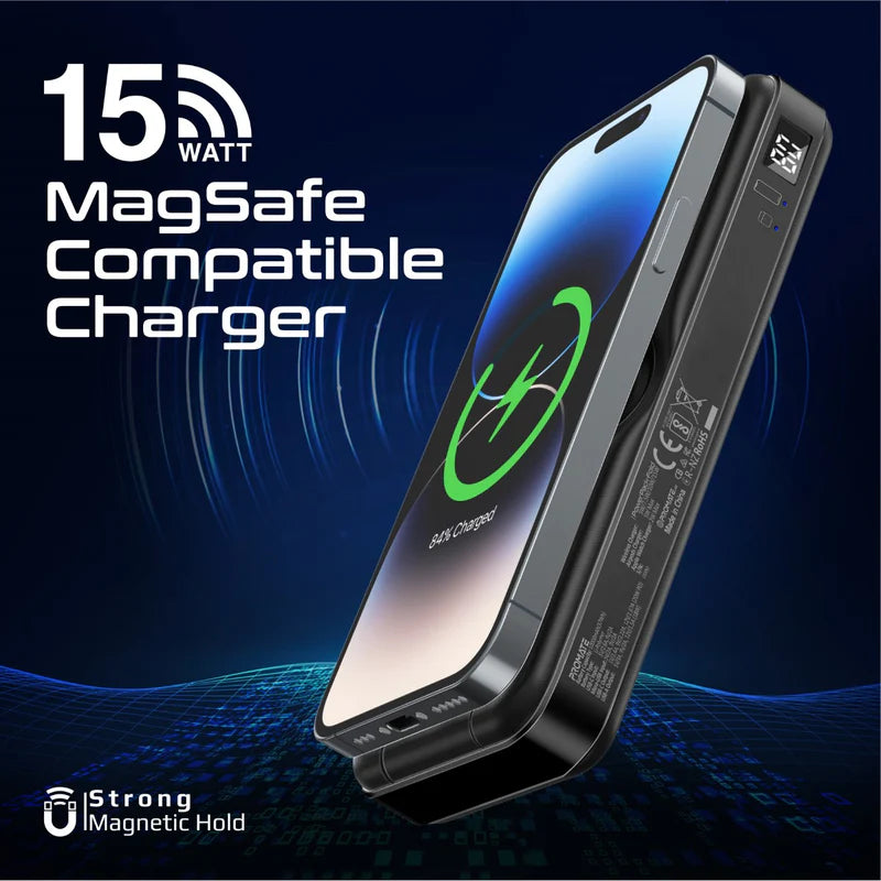 باور بانك بروميت 5 في 1 قابل للطي ومتوافق مع MagSafe وشحن لاسلكي بقدرة 10000 مللي أمبير في الساعة