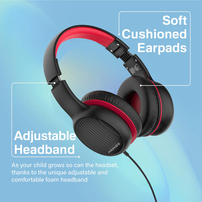 Promate Over-Ear Hi-Definition SafeAudio™ Wired Headset