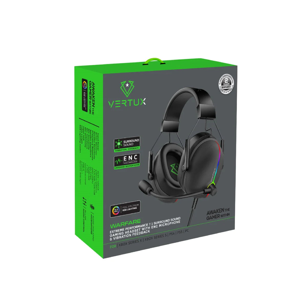 VERTUX warfare Extreme Performance 7.1 Surround Sound Gaming Headset w AL-NABAA VERTUX warfare Extreme Performance 7.1 Surround Sound Gaming Headset w AL-NABAA