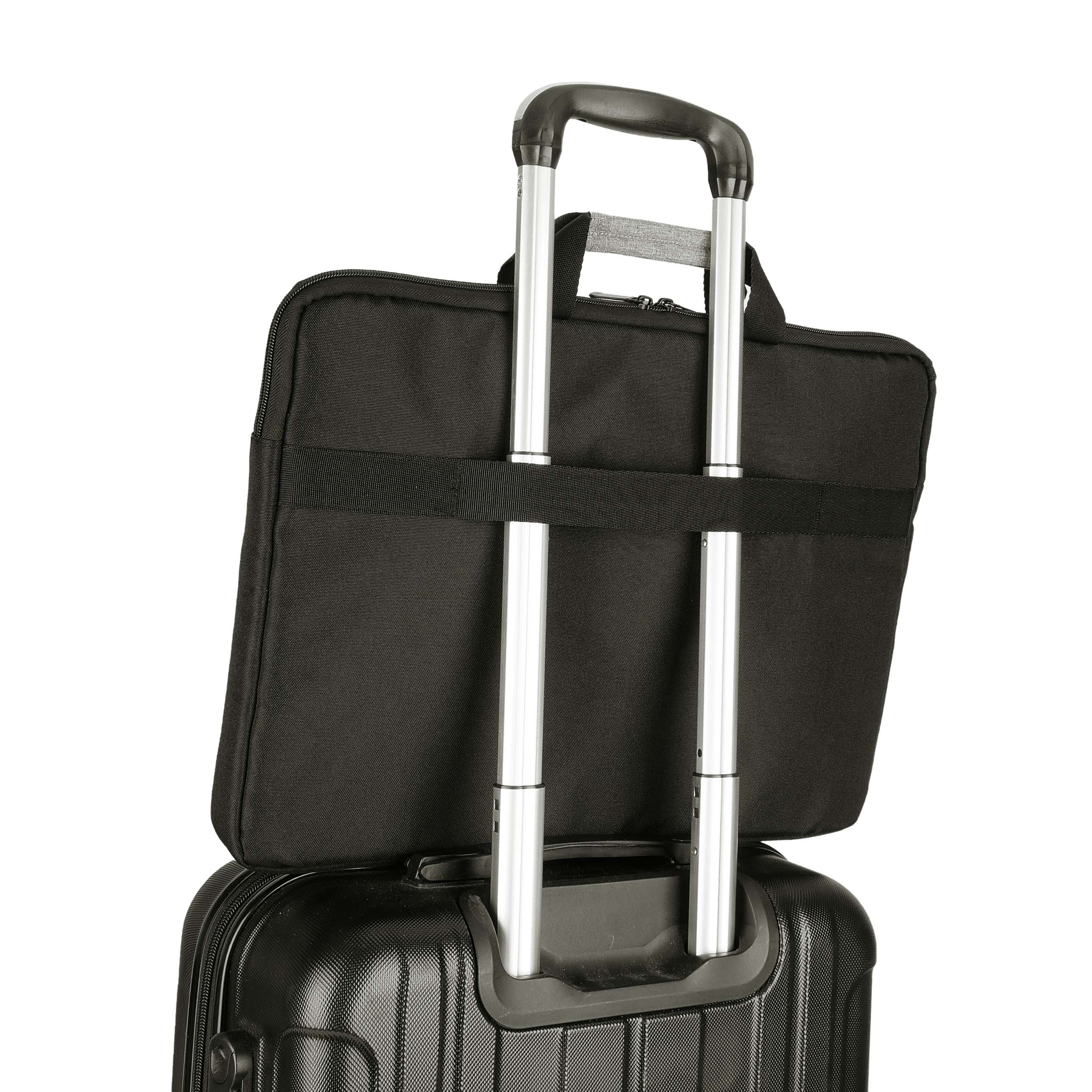 ECLIPS 15.6-Inch Laptop Carry Case – Slim Black Bag with Grey Accents ...