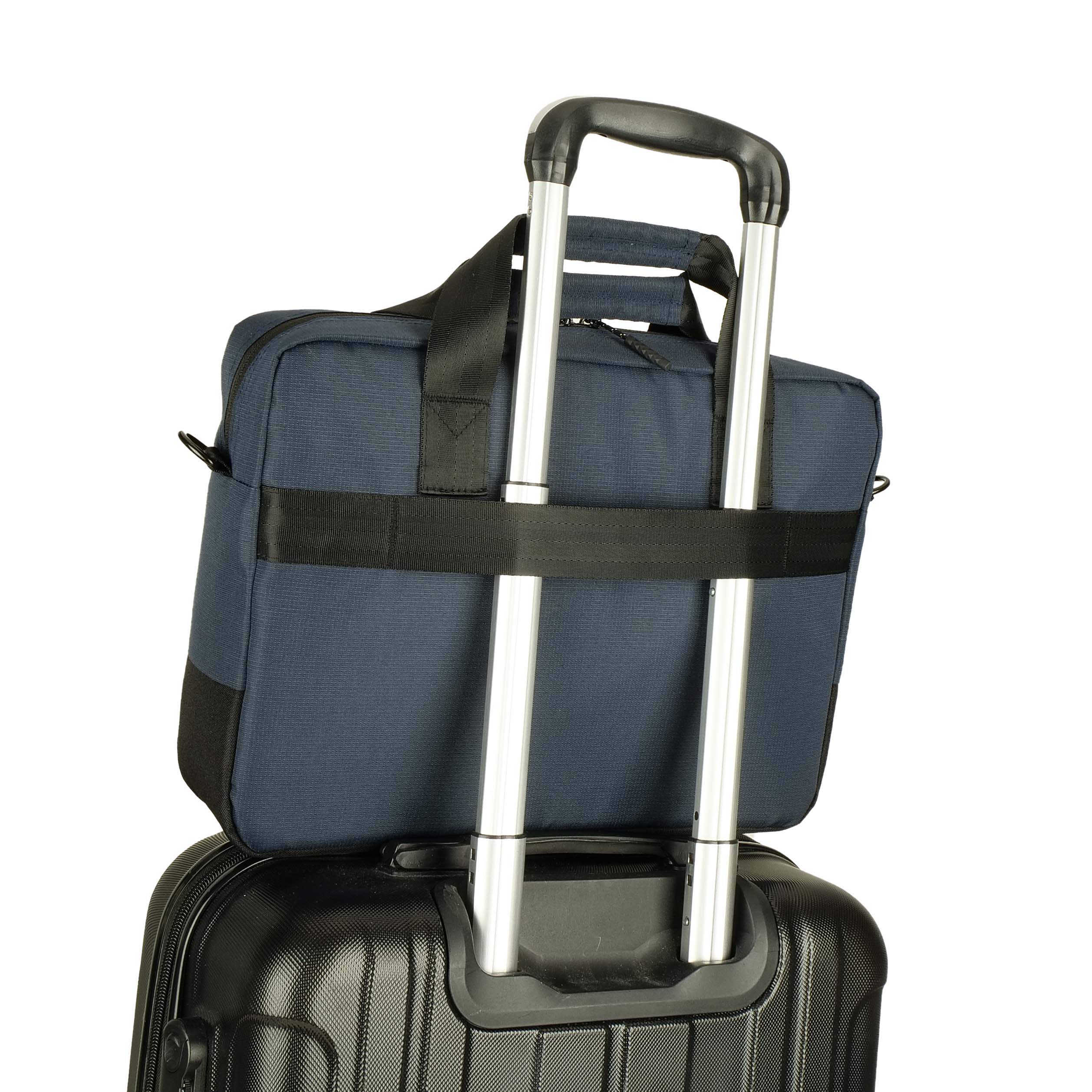 ECLIPS 14.1" Laptop Shoulder Bag – Blue with Black Accents, Slim & Lightweight, Business Travel Design