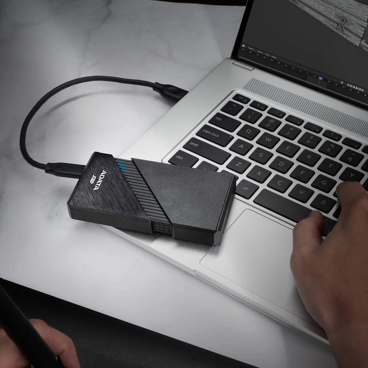 ADATA SE920 1TB USB4 External SSD - 3,800MB/s, Built-In Micro Fan, Cross-Platform Support