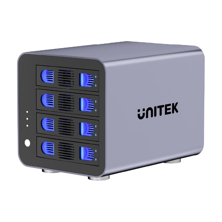 Unitek 4-Bay RAID External Hard Drive Enclosure – USB 3.0 (5 Gbps) & eSATA Support, 8 RAID Modes, Aluminum, 80 TB, Cooling Fan