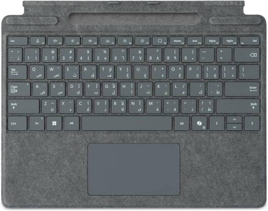 Microsoft Surface Pro 13" Keyboard with Pen Storage , Platinum , Compatible with Surface Pro (11th Edition), Surface Pro9, or Surface Pro8- English/Arabic