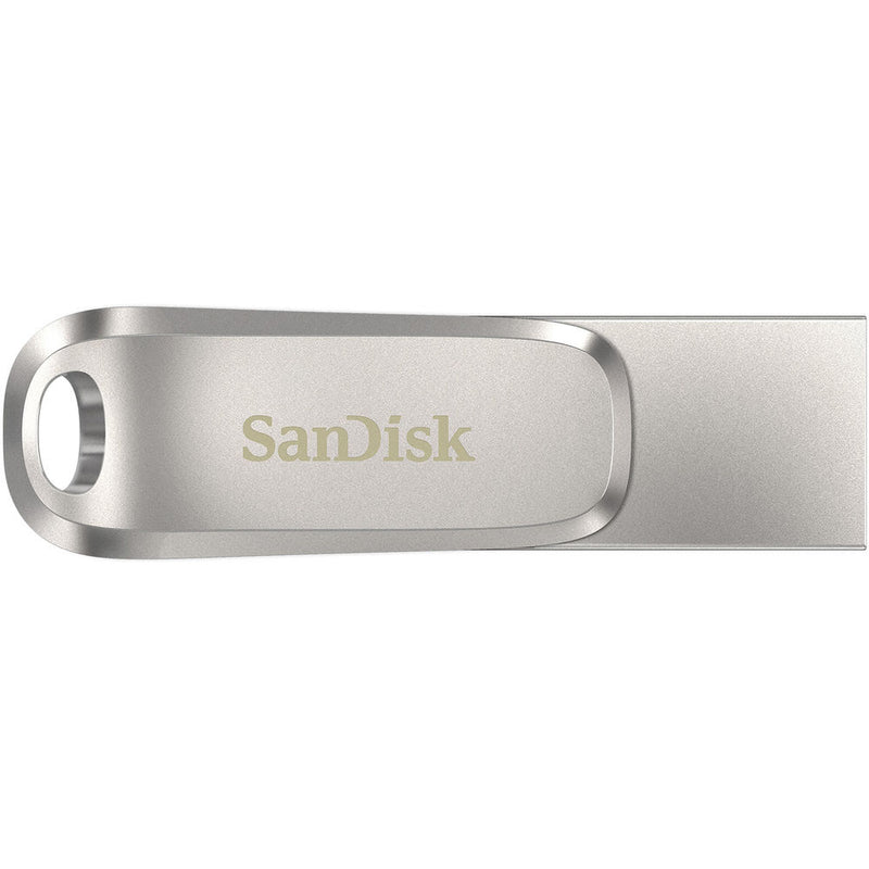 محرك أقراص فلاش SanDisk Ultra Dual Drive Luxe سعة 256 جيجابايت بمنفذ USB 3.1 Type-C - موصلات USB-C وUSB-A مزدوجة، تصميم دوار معدني بالكامل، سرعة قراءة تصل إلى 400 ميجابايت/ثانية