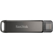 محرك أقراص فلاش SanDisk iXpand Luxe سعة 64 جيجابايت - موصلات USB Type-C وLightning مزدوجة، USB 3.1 الجيل الأول، تصميم دوار معدني بالكامل، نسخ احتياطي تلقائي لجهاز iPhone