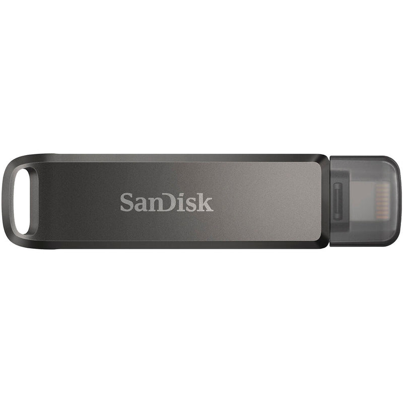 محرك أقراص فلاش SanDisk iXpand Luxe سعة 64 جيجابايت - موصلات USB Type-C وLightning مزدوجة، USB 3.1 الجيل الأول، تصميم دوار معدني بالكامل، نسخ احتياطي تلقائي لجهاز iPhone