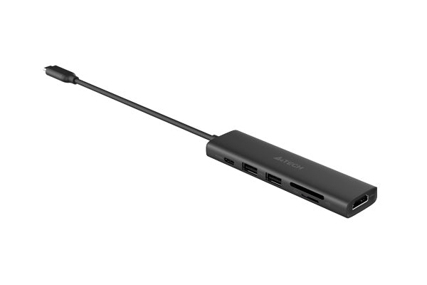 A4TECH DST-60C 6-in-1 USB-C Docking Station – 100W Power Delivery, 4K@60Hz HDMI, 2× USB 3.0, SD & TF Card Slots, 5120Mbps Data Transfer, Aluminum Alloy Design