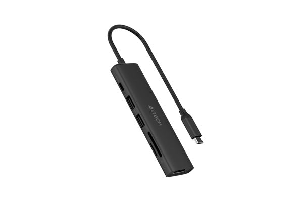 A4TECH DST-60C 6-in-1 USB-C Docking Station – 100W Power Delivery, 4K@60Hz HDMI, 2× USB 3.0, SD & TF Card Slots, 5120Mbps Data Transfer, Aluminum Alloy Design
