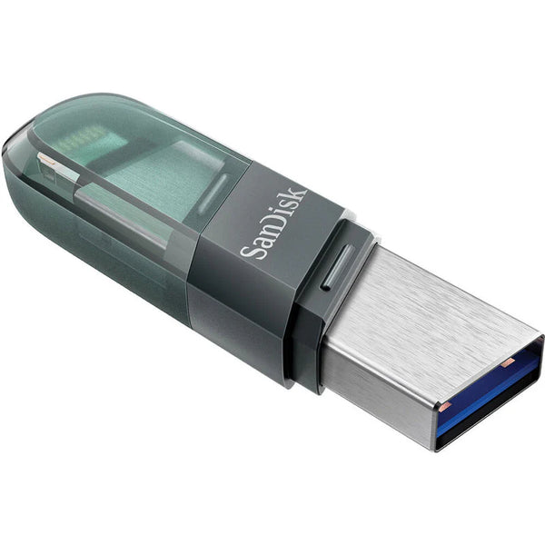 SanDisk iXpand Flash Drive Flip 128GB – Dual Lightning & USB 3.1 Type-A, Automatic iPhone Backup, Password Protection, Sea Green