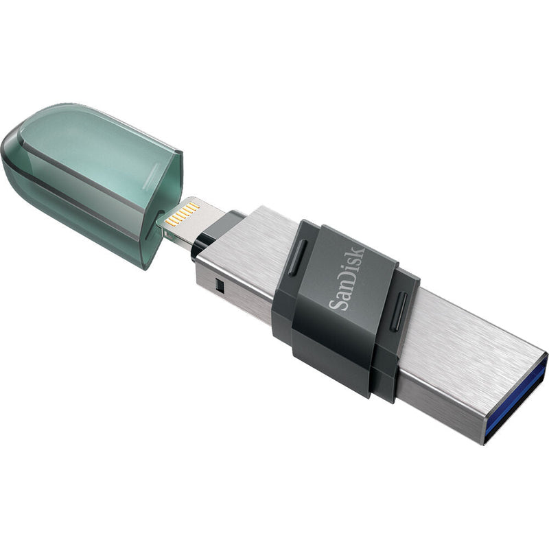 SanDisk iXpand Flash Drive Flip 64GB – Dual Lightning & USB 3.1 Type-A, Automatic iPhone Backup, Password Protection, Sea Green