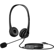 HP Stereo USB Headset G2 – Wired On-Ear Headset with Noise-Cancelling Boom Mic, USB-A, Black