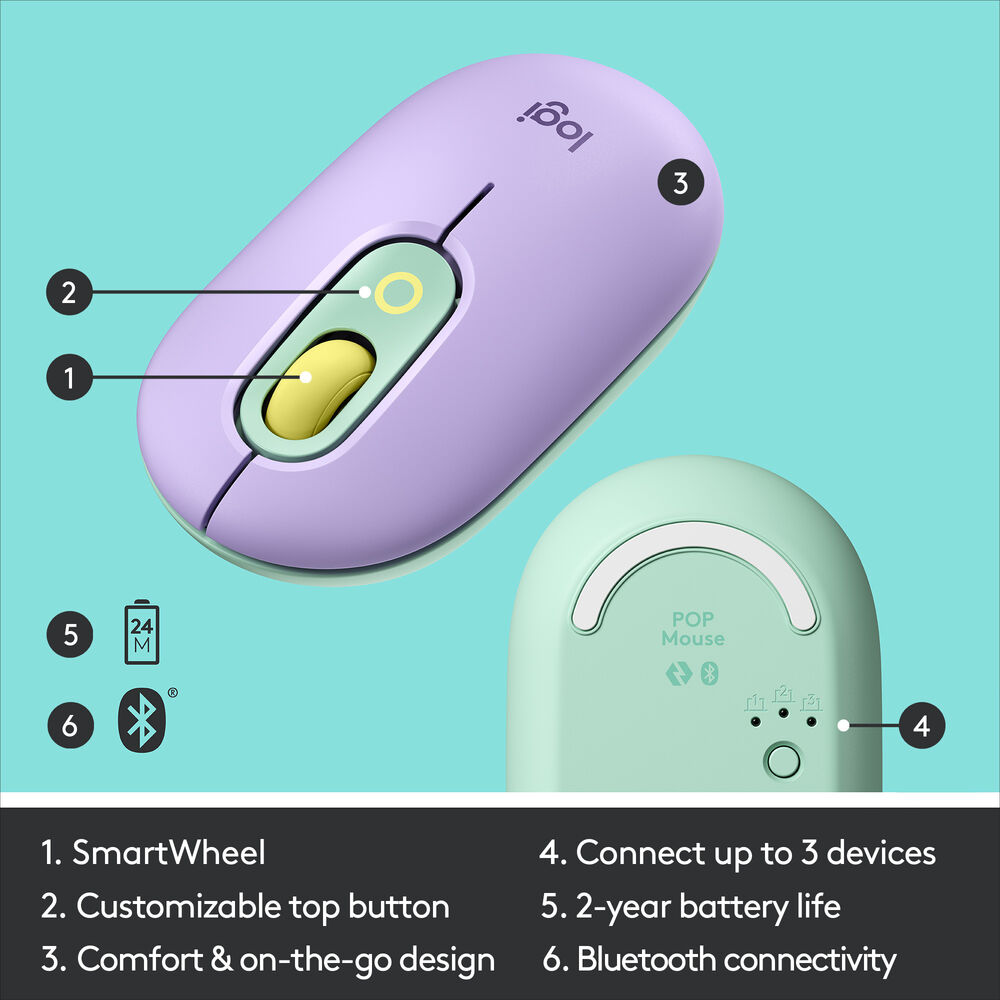 Logitech POP Silent Wireless Bluetooth Mouse