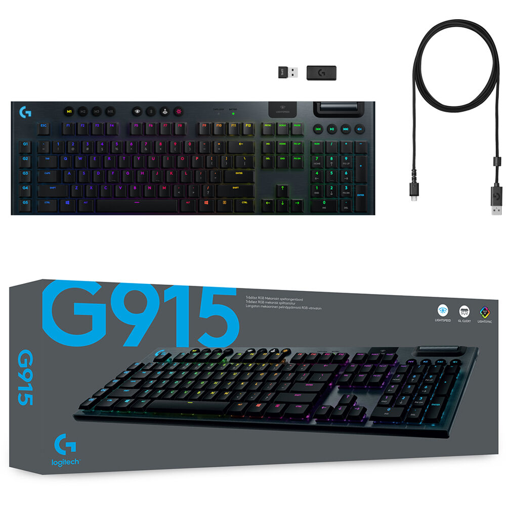 Logitech G915 LIGHTSPEED Wireless RGB Mechanical Tactile deals Switch Gaming Keyboard