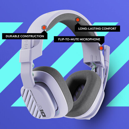 سماعة الألعاب السلكية Logitech Astro A10 Gen 2 مع ميكروفون قابل للطي لكتم الصوت - لأجهزة إكس بوكس ​​وبلاي ستيشن ونينتندو سويتش والكمبيوتر الشخصي وماك